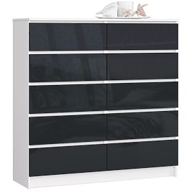 CREDENZA K120 10 CASSETTI CLP PK GRAFITE LUCIDO