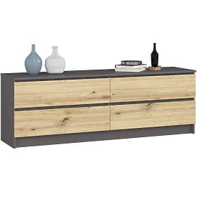 CREDENZA K160 4SZ CLP PK GRAFITE GRIGIO / ROVERE ARTIGIANO