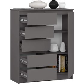 CREDENZA K80 1D 5SZ PK GRIGIO GRAFITE