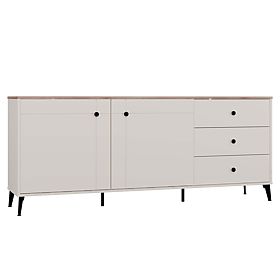 Credenza POINT 2D3S Cashmere Beige Rovere Castello Mobile 3 Cassetti 2 Ante Soggiorno