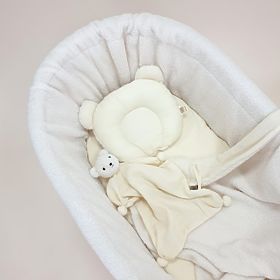 Culla in vimini naturale Teddy per neonati - set in colore ecru