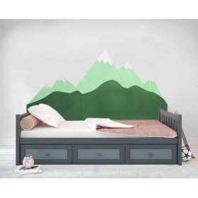 Protezione in schiuma per la parete dietro il letto Montagne - verde, VYLEN