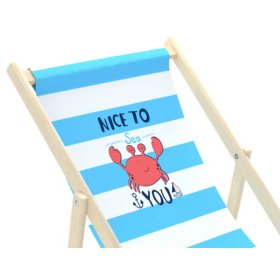 Sedia da spiaggia per bambini Krab - blu-bianco