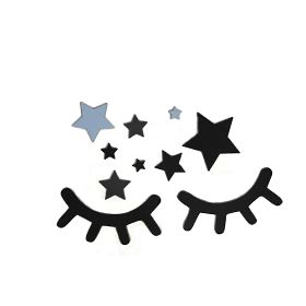 Decorazione murale: Occhi addormentati con stelle - blu