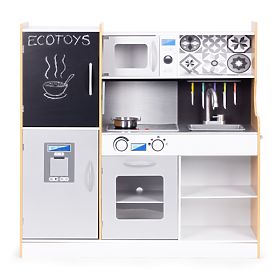 Cucina per bambini con suoni e lavagna a LED accessori in metallo MDF +3 anni ECOTOYS, EcoToys