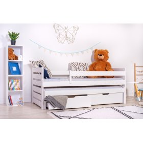 Letto per bambini con letto supplementare e barriera Praktik - Bianco