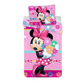 Biancheria da letto per bambini Minnie 'Bows and Flowers' 140x200 cm + 70x90 cm, Minnie Mouse