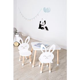 Tavolo per bambini con sedie - Coniglio - bianco, Ourbaby®