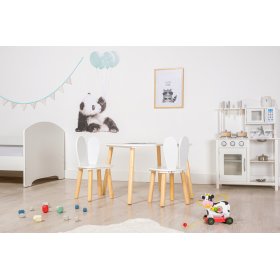 Ourbaby - Tavolo e sedie per bambini con orecchie di coniglio