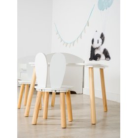 Ourbaby - Tavolino per bambini e sedie con orecchie di coniglio, SENDA