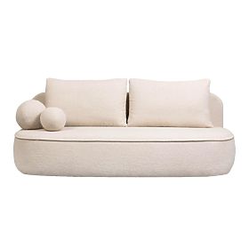 Divano con funzione letto e spazio di stoccaggio Bella beige chiaro, boucle