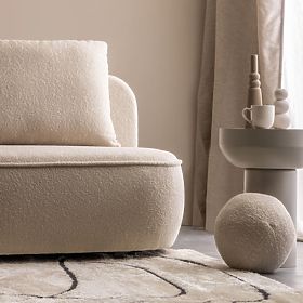 Divano con funzione letto e spazio di stoccaggio Bella beige chiaro, boucle