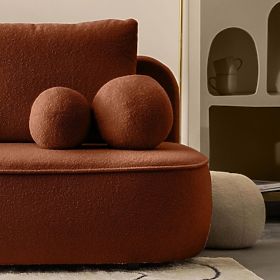 Divano con funzione letto e spazio di stoccaggio Bella rame, bouclé