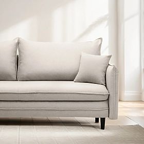 Divano con funzione letto e spazio di stoccaggio Notti, beige-grigio