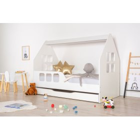 Letto della casa Woody 160 x 80 cm - bianco, Wooden Toys