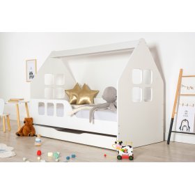 Letto della casa Woody 160 x 80 cm - bianco, Wooden Toys