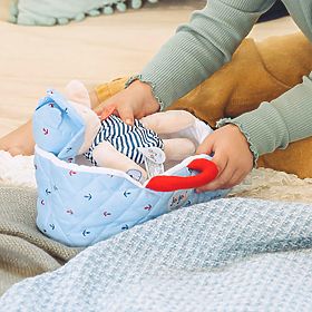 Doudou Jolijou Bambola in borsa da trasporto blu 20 cm, Doudou Jolijou Paris