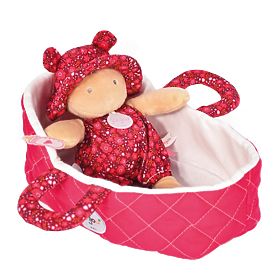 Doudou Jolijou Bambola in borsa rosa 20 cm