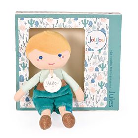 Doudou Jolijou Bambola Jules 16 cm verde, Doudou Jolijou Paris