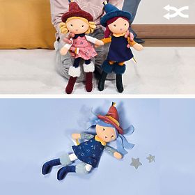 Doudou Jolijou Bambole di Stoffa Streghe 24 cm
