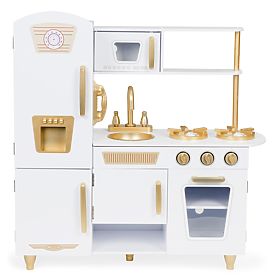 Grande cucina in legno per bambini bianco-oro ECOTOYS, EcoToys