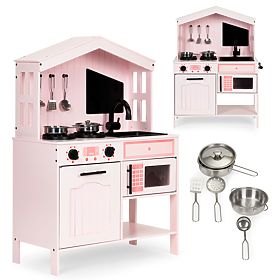 Cucina in legno per bambini forno fornelli microonde accessori ECOTOYS