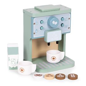 Macchina da caffè in legno per bambini set barista 8 pezzi ECOTOYS, EcoToys