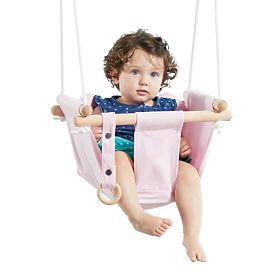 2Kids Toys Altalena in tessuto per bambini 100% cotone rosa