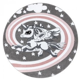 Tappeto rotondo PETIT - Unicorno - grigio, F.H.Kabis