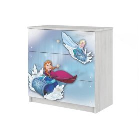 Cassettiera per bambini Disney - Ice Kingdom - decoro in pino norvegese, BabyBoo, Frozen
