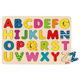 Goki Puzzle ABC - Alfabeto in Legno - Lettere Maiuscole