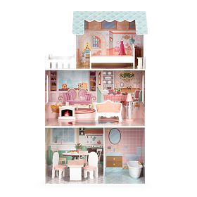 Grande casa delle bambole con set di mobili ECOTOYS