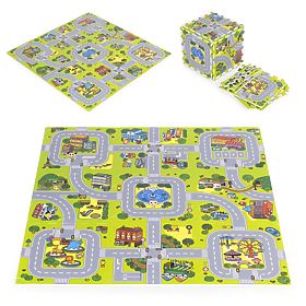 Grande tappetino in schiuma EVA per bambini Città 90,5x90,5 cm 21 pezzi ECOTOYS
