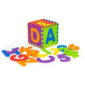 Grande tappetino in schiuma EVA per bambini lettere e numeri 178x178 cm 36 pezzi ECOTOYS