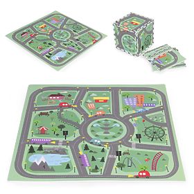 Grande tappeto in schiuma EVA per bambini Città 90,5x90,5 cm 21 pezzi ECOTOYS