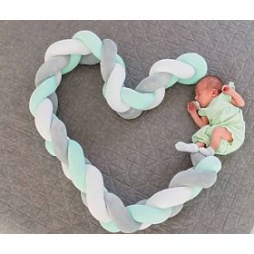 Guardrail intrecciato 240 cm - menta con grigio