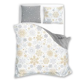 Biancheria da letto natalizia Fiocchi di neve 140x200 cm + 70x90 cm, Faro