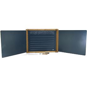 Jeujura Lavagna multifunzionale in legno a tre ante 156x43 cm con accessori