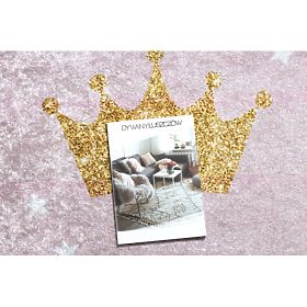 JUNIOR 51549.802 tappeto rotondo lavabile corona per bambini antiscivolo - rosa, F.H.Kabis