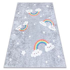 JUNIOR 52063.801 tappeto da lavare Arcobaleno, nuvole per bambini antiscivolo - grigio, F.H.Kabis