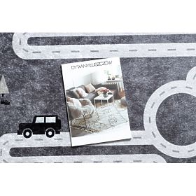 JUNIOR 52107.801 tappeto lavabile Orsi, animali, strada per bambini antiscivolo - grigio, F.H.Kabis