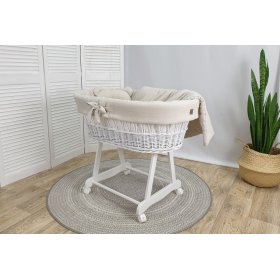 Letto in vimini con attrezzatura per un bambino - beige, Ourbaby®