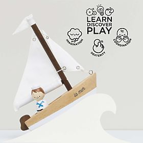 Le Toy Van Barca a vela in legno con capitano, Le Toy Van
