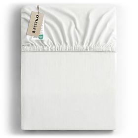 Lenzuolo AMBER colore bianco stile classico materiale jersey 220-240x220 DecoKing