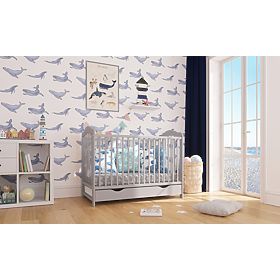 Lettino per bambini Alek con sbarre rimovibili - grigio