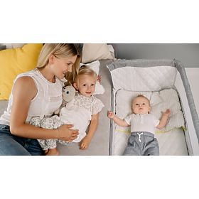 Lettino da viaggio per letto dei genitori Theo - grigio chiaro