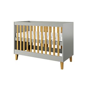 Lettino per bambini KUBI 120 x 60 cm - grigio