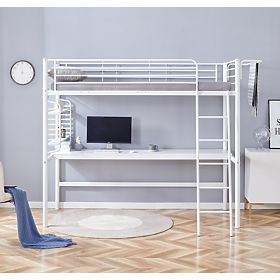Letto a castello DOLCE con scrivania e organizer, bianco (3p=1ks)