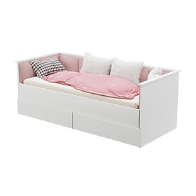 Letto estraibile HELIOS con pannelli imbottiti rosa 200x80/200x160