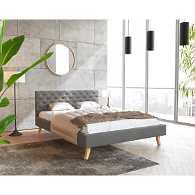 Letto imbottito Kalifornia 120 x 200 cm - grigio scuro